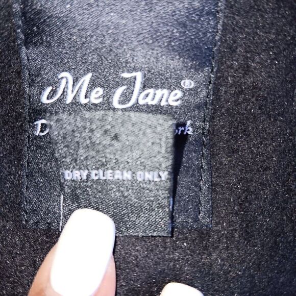 Women's Me Jane Black/White Large Check Polyester/Wool Lined Jacket Size L - Picture 4 of 8